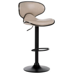 Beliani Set Of 2 Bar Chairs Conway Faux Leather Swivel Light Beige - thumbnail 5
