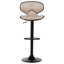Beliani Set Of 2 Bar Chairs Conway Faux Leather Swivel Light Beige - thumbnail 6