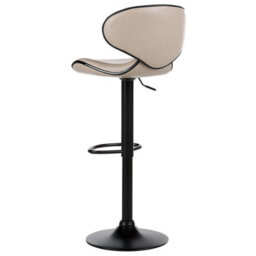 Beliani Set Of 2 Bar Chairs Conway Faux Leather Swivel Light Beige - thumbnail 7