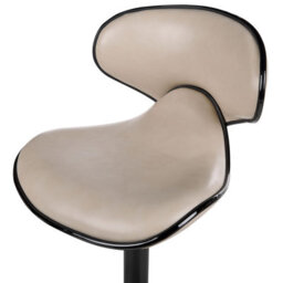 Beliani Set Of 2 Bar Chairs Conway Faux Leather Swivel Light Beige - thumbnail 8
