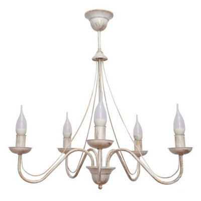Luminosa Lighting Luminosa Malbo Multi Arm Pendant Ceiling Light White, Gold 60Cm - image 1