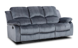 Grey Chenille Fabric 3 + 1 Seater Manual Recliner Sofa And Armchair Set Valencia - thumbnail 3