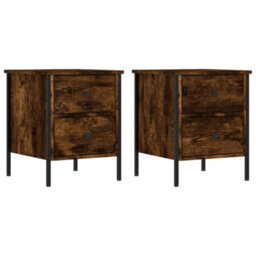 Berkfield Bedside Cabinets 2 Pcs Smoked Oak 40X42X50 Cm Engineered Wood - thumbnail 2