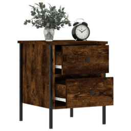 Berkfield Bedside Cabinets 2 Pcs Smoked Oak 40X42X50 Cm Engineered Wood - thumbnail 4