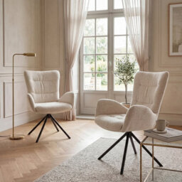 Sonara Modern Swivel Accent Chair Stylish Upholstered Seat Set Of 2 - thumbnail 3
