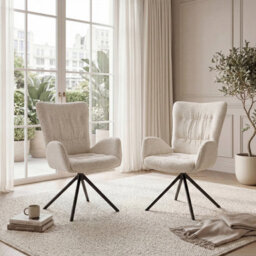 Sonara Modern Swivel Accent Chair Stylish Upholstered Seat Set Of 2 - thumbnail 4