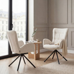 Sonara Modern Swivel Accent Chair Stylish Upholstered Seat Set Of 2 - thumbnail 2
