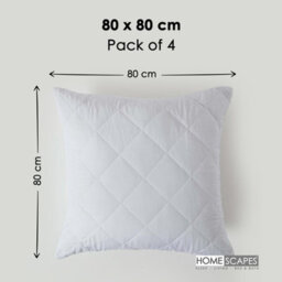 Homescapes Cotton Rich Quilted Pillow Protectors 80 X 80 Cm, Pack Of 4 - thumbnail 4