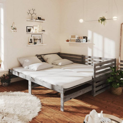 Vidaxl Pull-Out Day Bed Without Mattress Grey 2X(90X200)Cm - image 1