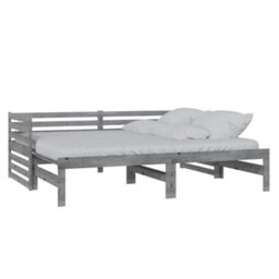 Vidaxl Pull-Out Day Bed Without Mattress Grey 2X(90X200)Cm - thumbnail 2