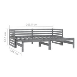 Vidaxl Pull-Out Day Bed Without Mattress Grey 2X(90X200)Cm - thumbnail 9