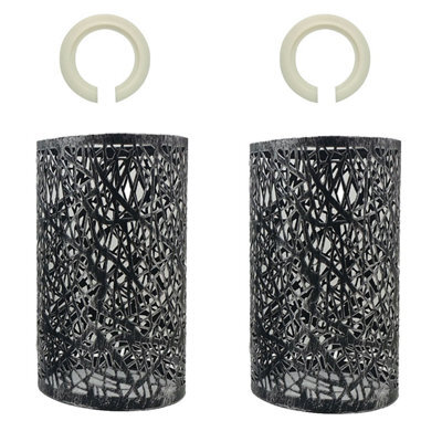 2 Pack Of Industrial Style Brushed Silver Metal Cage Lampshade Easy Fit Wire Cage Light Shade For Indoor Pendant Lights( 2 Pack)