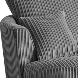 Furnishings For Less UK Luxor Jumbo Cord Grey Fabric Single Seater 360 Degree Swivel Chair Sofa Accessory - thumbnail 3