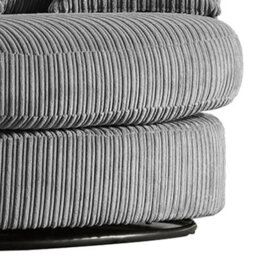 Furnishings For Less UK Luxor Jumbo Cord Grey Fabric Single Seater 360 Degree Swivel Chair Sofa Accessory - thumbnail 2