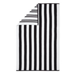 Bianca Fine Linens Reversible Stripe Cotton Jacquard Bath Sheet Black - thumbnail 5