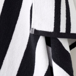 Bianca Fine Linens Reversible Stripe Cotton Jacquard Bath Sheet Black - thumbnail 2