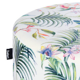 Wyld And Coco Velvetnest Round Multicolour Ottoman Pouffe With Floral Velvet Upholstery And Mdf Base - thumbnail 5