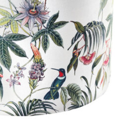Wyld And Coco Velvetnest Round Multicolour Ottoman Pouffe With Floral Velvet Upholstery And Mdf Base - thumbnail 7