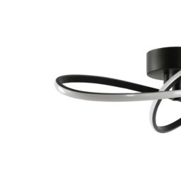 GoodHome Braxton Matt Metal & Plastic Black Led Ceiling Light - thumbnail 4