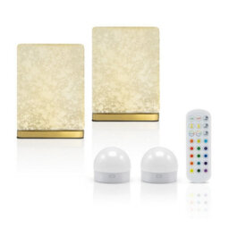 Auraglow Omniance Delphine Rechargeable Wireless Table Lamp With Remote - 2 Lamps, 2 Light Sources, 1 Remote - thumbnail 1