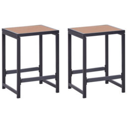 Wyld And Coco Polywood Garden Stool With Matte Black Steel Base - Modern Patio Footstool, W40 X D38 X H61Cm - thumbnail 5