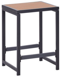 Wyld And Coco Polywood Garden Stool With Matte Black Steel Base - Modern Patio Footstool, W40 X D38 X H61Cm - thumbnail 3