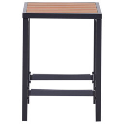 Wyld And Coco Polywood Garden Stool With Matte Black Steel Base - Modern Patio Footstool, W40 X D38 X H61Cm - thumbnail 1