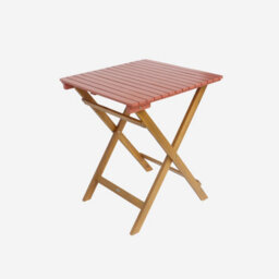 Sweeek - Acacia Wood Garden Table 2 Folding Chairs Terracotta 60X60X8 Cm - Hilora - thumbnail 5