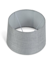 Lighting Supermarket Cylinder Ash Grey Wood Print/silver Table Lamp With Grey Linen Shade - thumbnail 6