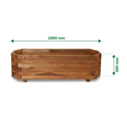 Verve Bopha 180L Brown Wooden Hexagonal Trough (H)30Cm (W)19Cm (D)58.5Cm - thumbnail 4
