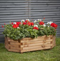 Verve Bopha 180L Brown Wooden Hexagonal Trough (H)30Cm (W)19Cm (D)58.5Cm - thumbnail 2