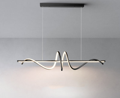 Led Pendant Light, Designer Spiral Aluminum Droplight Black Ceiling Hanging Lamp Fixtures - image 1