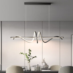 Led Pendant Light, Designer Spiral Aluminum Droplight Black Ceiling Hanging Lamp Fixtures - thumbnail 4