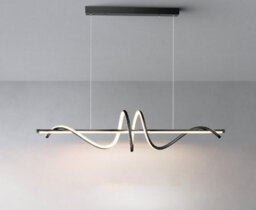 Led Pendant Light, Designer Spiral Aluminum Droplight Black Ceiling Hanging Lamp Fixtures - thumbnail 1