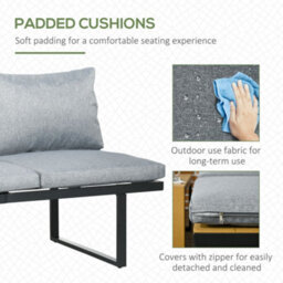 Wyld Haus Liri 3-Piece 4-Seater Patio Garden Sofa Set With Coffee Table And Side Panel Tabletops - Dark And Light Grey - thumbnail 7