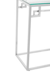 Orsina Allure Tempered Glass Silver Finish Console Table - thumbnail 5