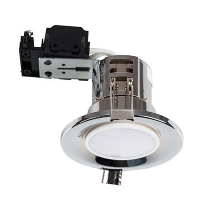 Valuelights Downlight Fire Rated Chrome Ceiling Light Fitting 6 Pack With Cool White Bulbs - image 1
