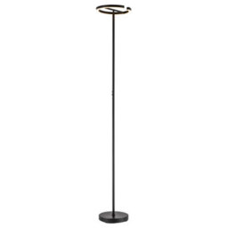 Happy Homewares Rgb And Cct Modern Led Halo Ring Black Floor Lamp With Remote Control - thumbnail 2