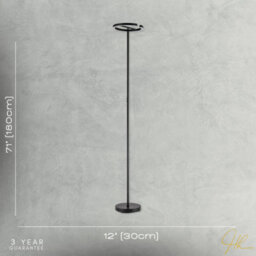 Happy Homewares Rgb And Cct Modern Led Halo Ring Black Floor Lamp With Remote Control - thumbnail 7