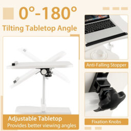 Costway Laptop Cart Height Adjustable Podium Desk Stand W/ Swivel Top - thumbnail 6