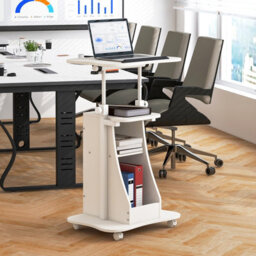 Costway Laptop Cart Height Adjustable Podium Desk Stand W/ Swivel Top - thumbnail 4