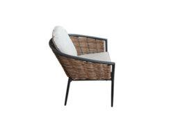 Sh&g Bolingbroke 4 Seat Garden Furniture Set - 4 Piece Square Table & Chairs - Aluminium & Brown Rattan With Beige Cushions - thumbnail 5