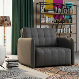 Viva Grand I Upholstered Sofa Bed With Wavy Spring Wooden Legs Wooden Frame Freestanding Backrest 85X95X98Cm Graphite - thumbnail 2