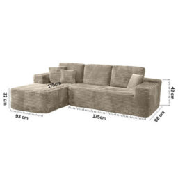 M N Furniture Ltd Modern L-Shaped Right Or Left Corner Sofa - Smart Pack In Box, No Assembly-(Camel, Left Corner Sofa) - thumbnail 4