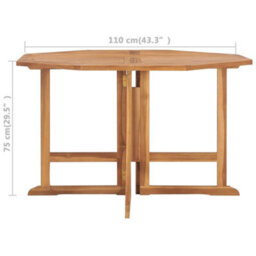 Berkfield Folding Garden Dining Table 110X110X75 Cm Solid Wood Teak - thumbnail 7