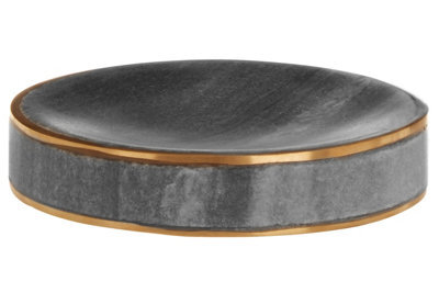Orsina Grey Marble Brass Soap Dish - image 1