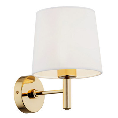 Luminosa Lighting Luminosa Ponte Plus Wall Lamp With Shade Cream, Dark Brass Steel - image 1