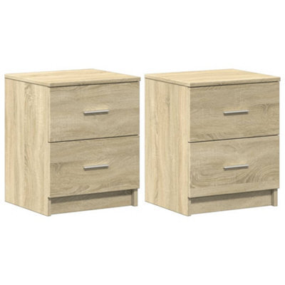 Berkfield Durable Bedside Cabinets 2 Pcs With 2 Drawers Sonoma Oak 40X36X50 Cm - image 1