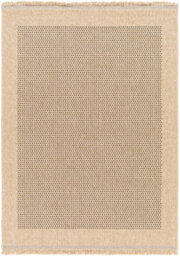 Livabliss Mirage-Cottage Tan Black Fringe In- & Outdoor Jute-Look Rug 160 X 213 Cm Easy Care, Non Shedding