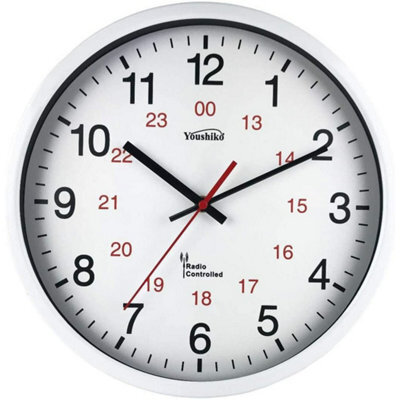 Youshiko Radio Controlled Wall Clock (Official Uk & Ireland Version), Premium Quality, White Metal Case 30Cm - image 1